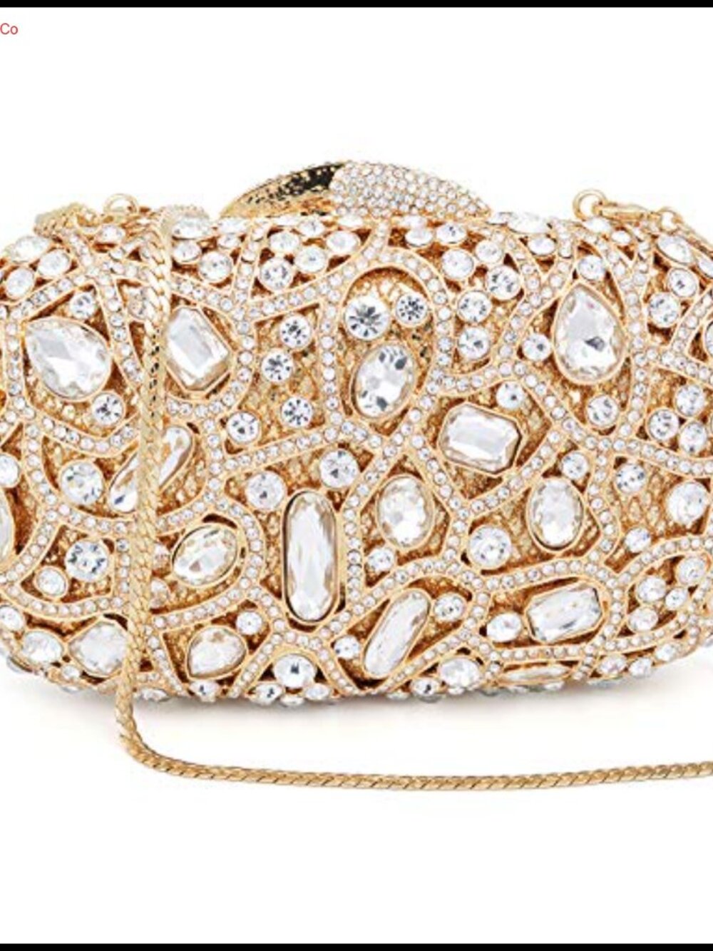 Crystal Rhinestone Evening Clutch with Wrist Chain Wedding Party Bag